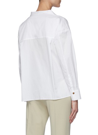 Back View - Click To Enlarge - VINCE - Notch Collar Cotton Poplin Shirt