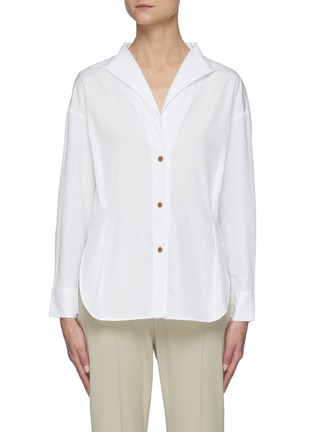 Main View - Click To Enlarge - VINCE - Notch Collar Cotton Poplin Shirt