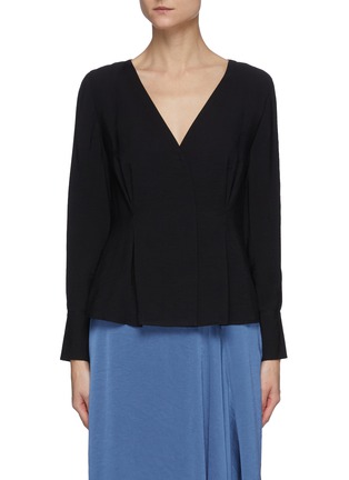 Main View - Click To Enlarge - VINCE - V Neck Twill Blouse