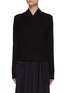 Main View - Click To Enlarge - VINCE - Draped Neck Boiled Cashmere Knit Long Sleeve