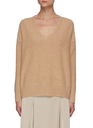 Main View - Click To Enlarge - VINCE - Relaxed Fit V Neck Cashmere Knit Sweater