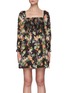 Main View - Click To Enlarge - ALICE & OLIVIA - Cooper' Shirred Square Neck Floral Dress