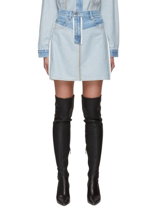 Main View - Click To Enlarge - HELMUT LANG - INSIDE OUT DENIM MINI SKIRT
