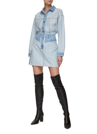Figure View - Click To Enlarge - HELMUT LANG - INSIDE OUT DENIM MINI SKIRT
