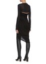 Back View - Click To Enlarge - HELMUT LANG - Cutout Asymmetric Ruched Long Sleeved Dress