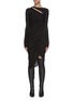Main View - Click To Enlarge - HELMUT LANG - Cutout Asymmetric Ruched Long Sleeved Dress
