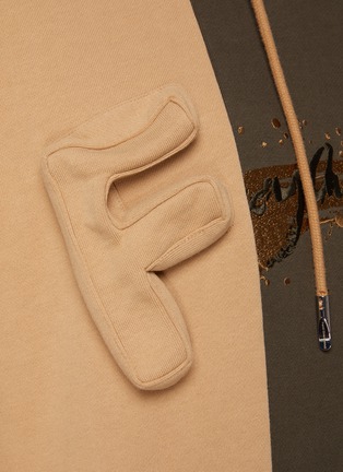  - FENG CHEN WANG - Three Dimensional Logo Panelled Cotton Drawstring Hoodie