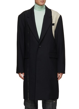 Main View - Click To Enlarge - FENG CHEN WANG - Deconstructed Contrast Front Panel Long Jacket