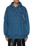 Main View - Click To Enlarge - FENG CHEN WANG - Hand Painted Pleats Appliqued Drawstring Hoodie