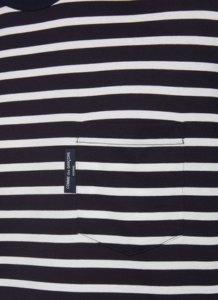  - COMME DES GARÇONS HOMME - Chest Pocket Striped Cotton Crewneck T-Shirt