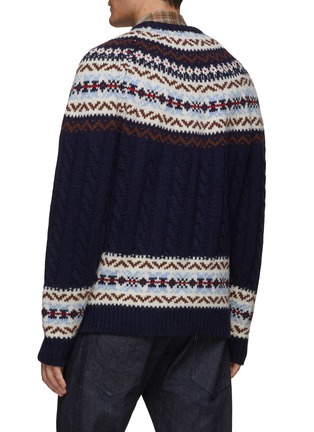 Back View - Click To Enlarge - COMME DES GARÇONS HOMME - NORDIC PATTERN WOOL SWEATER
