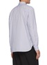 Back View - Click To Enlarge - COMME DES GARÇONS HOMME - Tri Coloured Nylon Panelled Striped Cotton Shirt