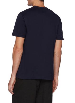 Back View - Click To Enlarge - COMME DES GARÇONS HOMME - Branding Appliqued Short Sleeved Crewneck Cotton T-Shirt