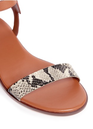 Detail View - Click To Enlarge - COLE HAAN - 'Barra' snake embossed band leather sandals