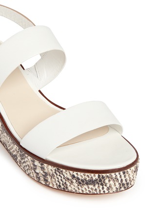 Detail View - Click To Enlarge - COLE HAAN - 'Cambon' snake print wedge leather slingback sandals