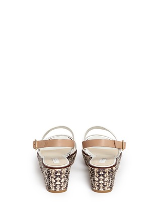 Back View - Click To Enlarge - COLE HAAN - 'Cambon' snake print wedge leather slingback sandals