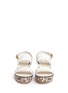 Front View - Click To Enlarge - COLE HAAN - 'Cambon' snake print wedge leather slingback sandals