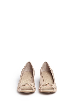 Front View - Click To Enlarge - COLE HAAN - 'Tali' knot hardware leather wedge sandals