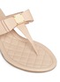 Detail View - Click To Enlarge - COLE HAAN - "Tali Grand Bow' leather thong wedge sandals