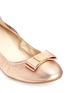 Detail View - Click To Enlarge - COLE HAAN - 'Tali Bow Ballet' metallic leather flats