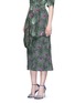 Front View - Click To Enlarge - DRIES VAN NOTEN - 'Sar' sequin embellished leaf print drape bow belt