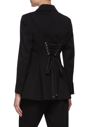 Back View - Click To Enlarge - ALEXANDER MCQUEEN - Lacing One Button Single Breast Blazer