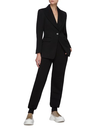 Figure View - Click To Enlarge - ALEXANDER MCQUEEN - Lacing One Button Single Breast Blazer