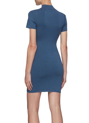 Back View - Click To Enlarge - T BY ALEXANDER WANG - Mock Neck Short Sleeved Bodycon Dress