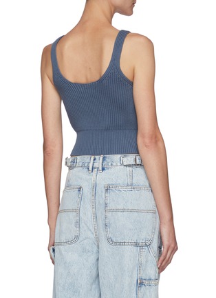 Back View - Click To Enlarge - T BY ALEXANDER WANG - Cotton Blend Ribbed Knit Tank Top