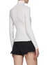 Back View - Click To Enlarge - T BY ALEXANDER WANG - Bodycon Logo Jacquard Trim Turtleneck