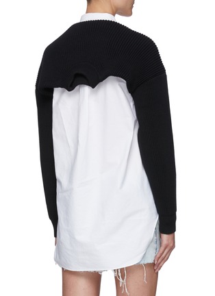 Back View - Click To Enlarge - T BY ALEXANDER WANG - Knit Shrug Attached Button Down Oxford Shirt