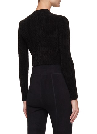 Back View - Click To Enlarge - T BY ALEXANDER WANG - CHENILLE JACQUARD CROPPED CARDIGAN