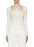 Main View - Click To Enlarge - NINETY PERCENT - Ribbed Cut Out Long Sleeve Top