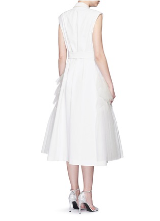 Back View - Click To Enlarge - DRIES VAN NOTEN - 'Roline' tiered ruffle tulle twill coat dress