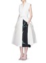 Figure View - Click To Enlarge - DRIES VAN NOTEN - 'Roline' tiered ruffle tulle twill coat dress