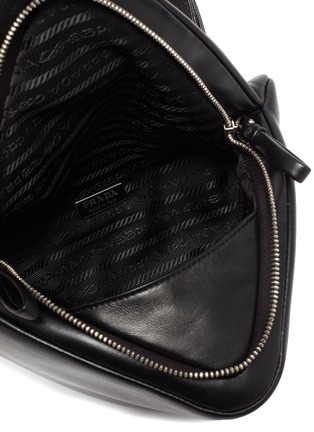 Detail View - Click To Enlarge - PRADA - Triangular Padded Nappa Leather Crossbody Bag