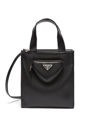 Main View - Click To Enlarge - PRADA - Front Zipped Pouch Leather Tote
