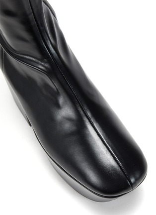 Detail View - Click To Enlarge - PRADA - STIVALETTI OVER THE KNEE ECO NAPPA STRETCH LEATHER BOOTS