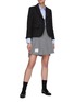 Figure View - Click To Enlarge - THOM BROWNE  - Downsized Frayed Chequered Tweed Wool Single Breasted Blazer