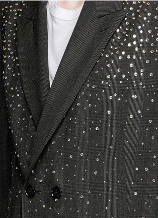 Detail View - Click To Enlarge - DRIES VAN NOTEN - 'Rennie' crystal embellished Glen plaid coat