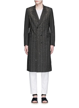 Main View - Click To Enlarge - DRIES VAN NOTEN - 'Rennie' crystal embellished Glen plaid coat