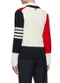 Back View - Click To Enlarge - THOM BROWNE  - Pannelled Pointelle Cable Wool Cardigan