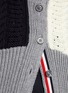 - THOM BROWNE  - Panelled Pointelle Cable Knit Wool Cardigan