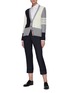 Figure View - Click To Enlarge - THOM BROWNE  - Panelled Pointelle Cable Knit Wool Cardigan