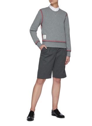 Figure View - Click To Enlarge - THOM BROWNE  - Contrast Stripe Sweatshirt