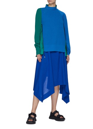 Figure View - Click To Enlarge - SACAI - Knit Front Satin Back Pullover