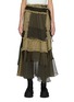 Main View - Click To Enlarge - SACAI - Canvas Tweed Patchwork Chiffon Wrap Maxi Skirt