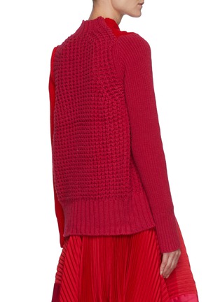 Back View - Click To Enlarge - SACAI - Wool Cable Knit Panelled Wool Sweater