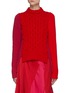Main View - Click To Enlarge - SACAI - Wool Cable Knit Panelled Wool Sweater