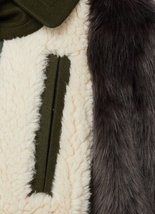  - SACAI - Pointed Faux Fur Sleeve Synthetic Shearling Zip Up Blouson